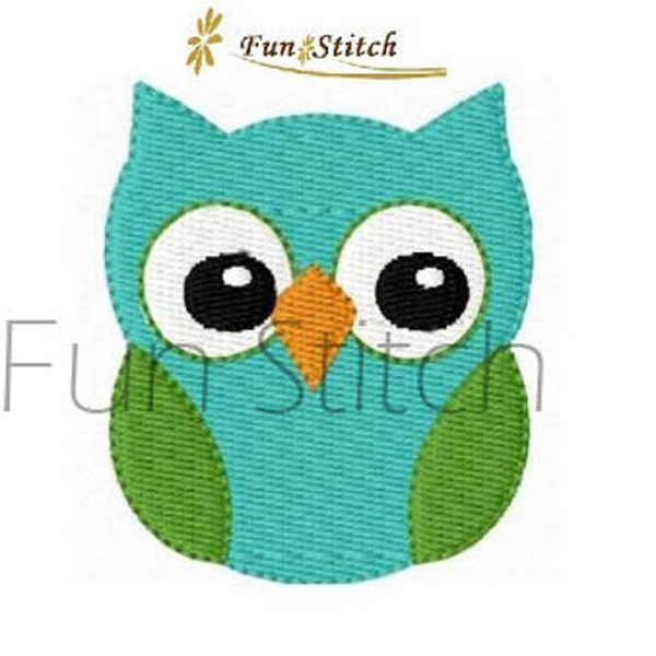 mini owl machine embroidery design