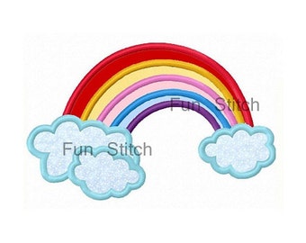 Rainbow applique machine embroidery design