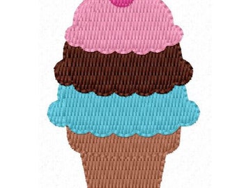 Cherry ice cream machine embroidery design digital pattern instant download