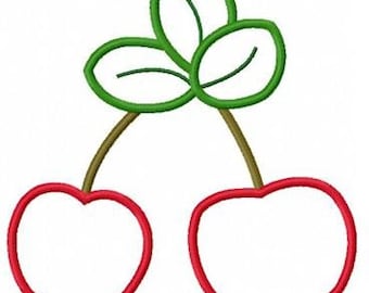 cherry applique machine embroidery design