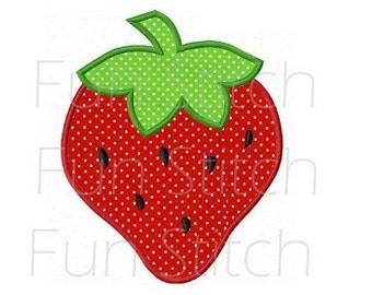 strawberry applique machine embroidery design