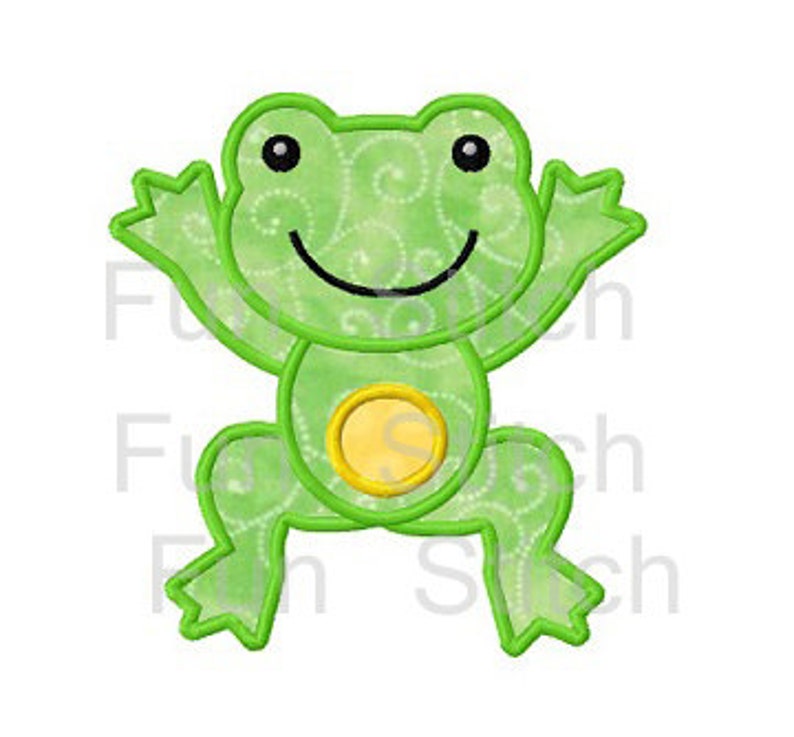 Jumping frog applique machine embroidery design  etsy