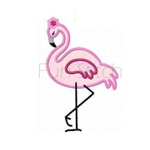 Flamingo applique machine embroidery design instant download digital pattern