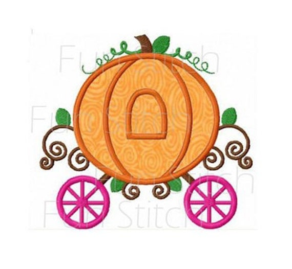 Pumpkin carriage Halloween Machine embroidery design