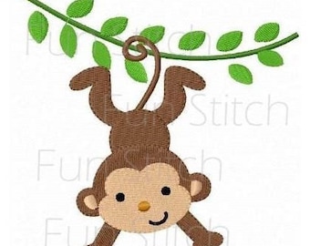 monkey machine embroidery design instant download