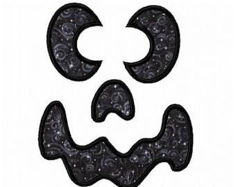 Diseño de bordado a máquina con aplique de calabaza de Halloween