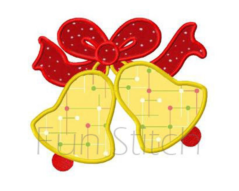 Christmas bells applique machine embroidery design instant Etsy