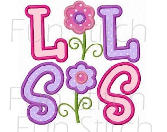 Lil sis little sister applique machine embroidery design instant download
