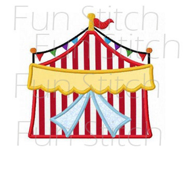 Circus Tent Applique Machine Embroidery Design Instant Download Etsy