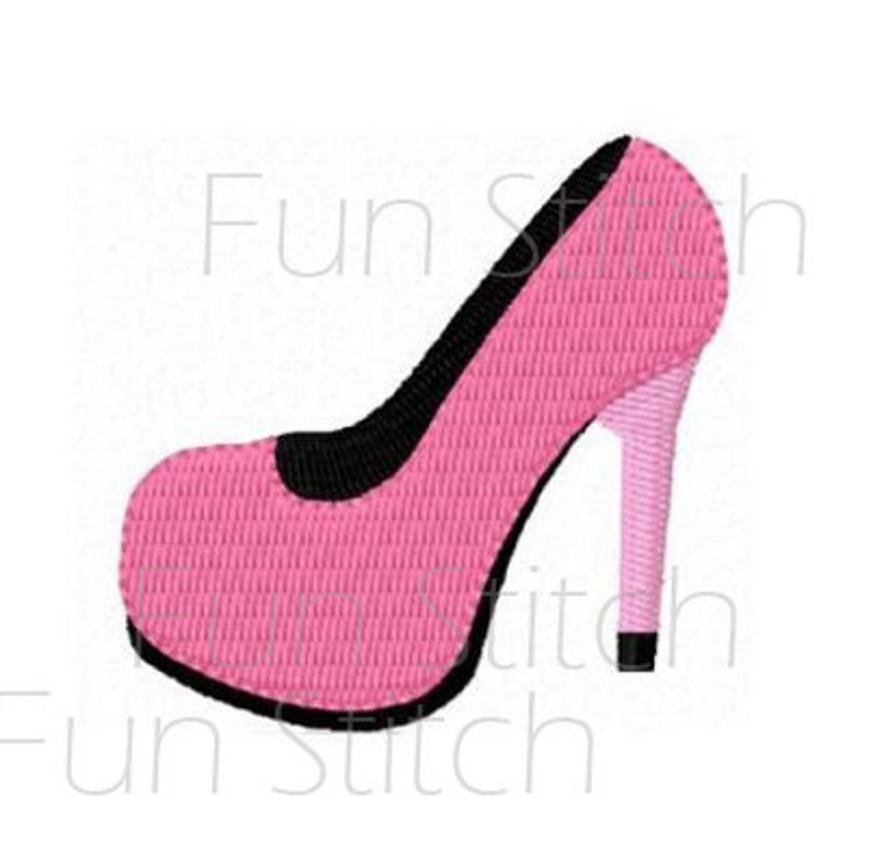 High Heel Shoe Machine Embroidery Design Etsy
