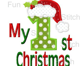 My first Christmas applique machine embroidery design