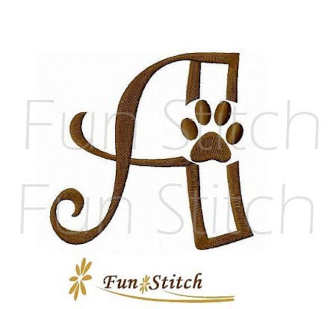 26 Paw Print Font Letters Machine Embroidery Design - Etsy