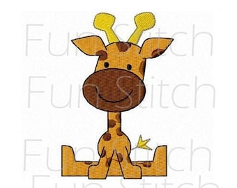 Giraffe machine embroidery design digital pattern instant download