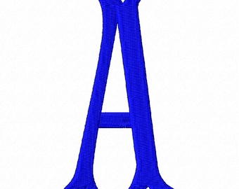 Diseño de bordado de fuente Fishtail, letras en 3 tamaños