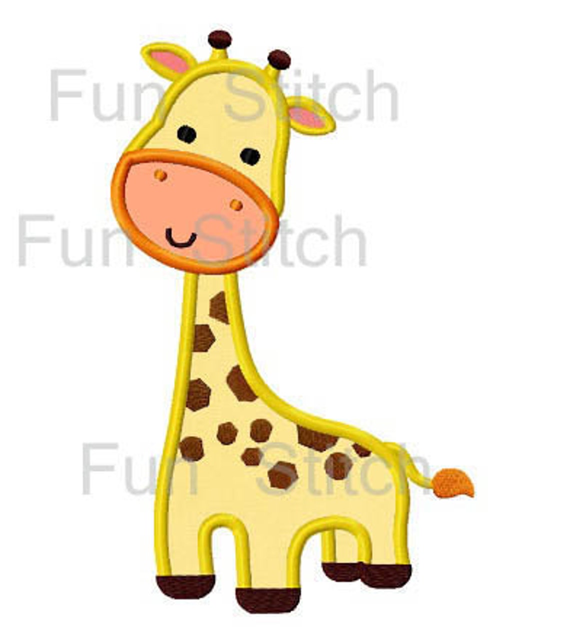 Giraffe Applique Machine Embroidery Design Etsy