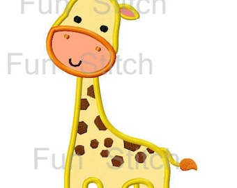 Giraffe applique machine embroidery design