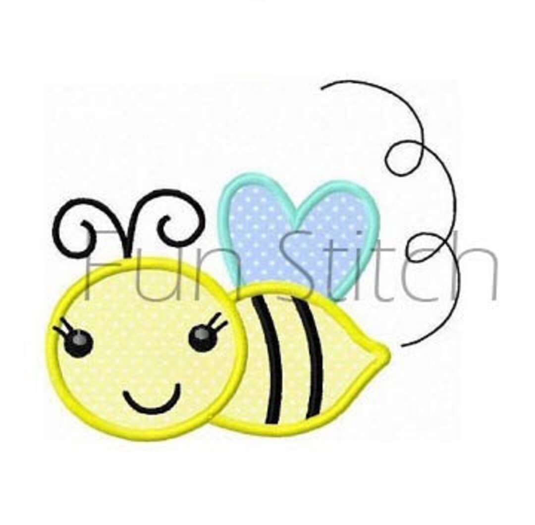 Bumble Bee Applique Machine Embroidery Design - Etsy