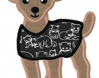 Chihuahua dog applique machine embroidery design digital pattern instant download