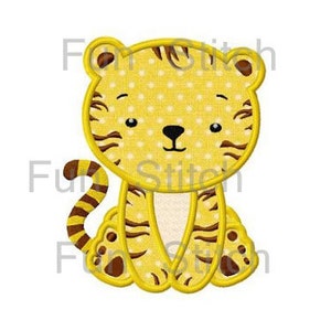 baby tiger applique machine embroidery design digital pattern