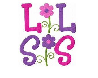 Lil sister lil sis machine embroidery design digital pattern instant download