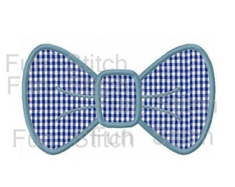 Bow tie applique machine embroidery design