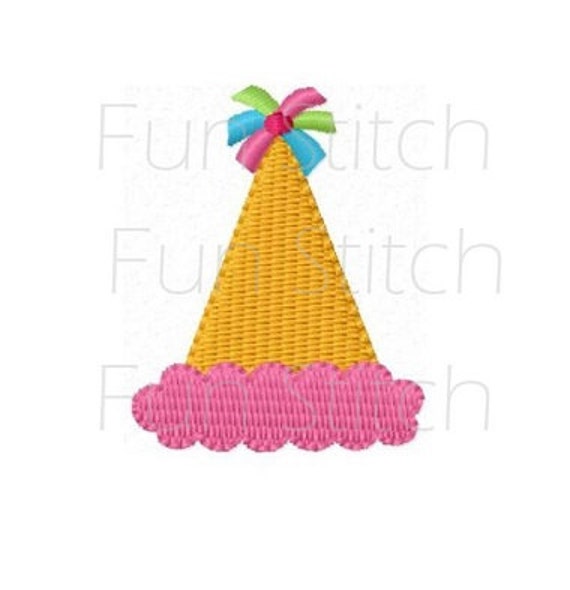 Mini Birthday Hat Machine Embroidery 