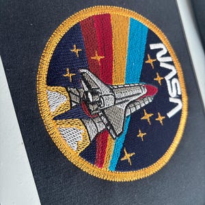 NASA Shuttle Patch: Rainbow Stripe, Iron-On (5”x5”)