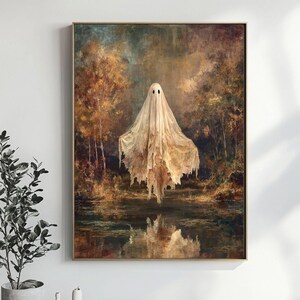 Lake Ghost Digital Wall Art, Halloween Ghost Art, Victorian Style Ghost Painting  Art, Spooky Ghost Print Download For Halloween Decorations