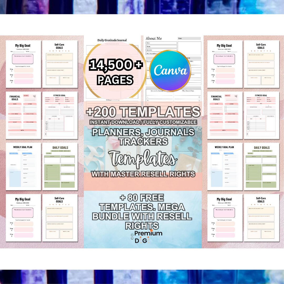 14500+ Pages PLR Canva Template Bundle, 200 Canva PLR Templates