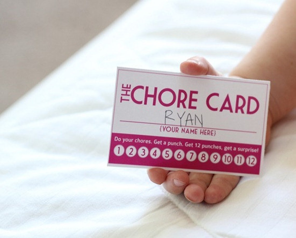 INSTANT DOWNLOAD: DIY Printable Punch Cards 4 Colors Chore - Etsy