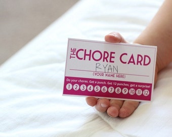 INSTANT DOWNLOAD: DIY Printable Punch Cards - 4 colors, chore cards, stay in bed cards