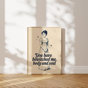 Jane Austen Digital Art | Pride and Prejudice Quote | Jane Austen Decor | Literary Art Print | Wall Art Gift | Classic Literature Decor