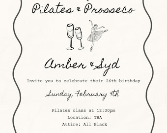 Pilates Birthday Invitation