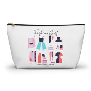 Fashion Girl Cosmetic Bag | Stylish Makeup Pouch | Chic Travel Toiletry Bag | Cute Beauty Organizer | Gift for Makeup Lovers