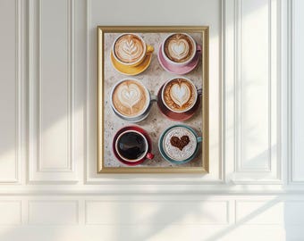 Retro Coffee Latte Art Print | Vintage Cafe Wall Decor
