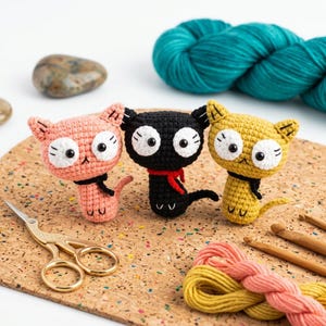 Mini Cute Cat Crochet Pattern, Tiny Pocket Kitten Amigurumi PDF, Small Pet Kitty Plushie Tutorial, DIY Digital Download Animal Project File