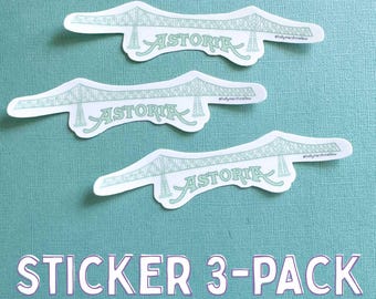Astoria Megler Bridge Die Cut Sticker 3-Pack