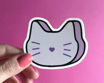 Marshmallow Cat Die Cut Sticker
