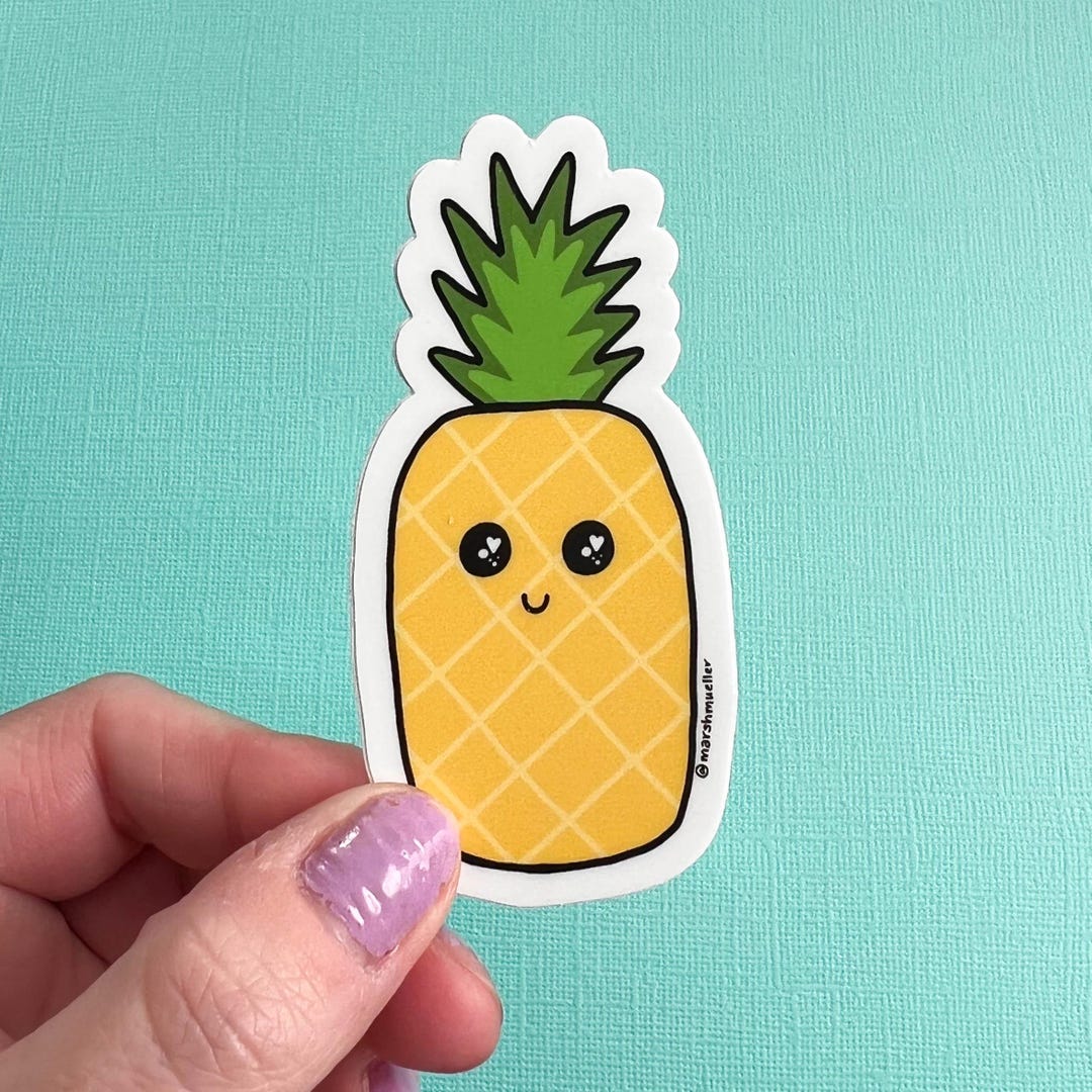 Pinappe Sticker Cute Pineapple Sticker - Etsy