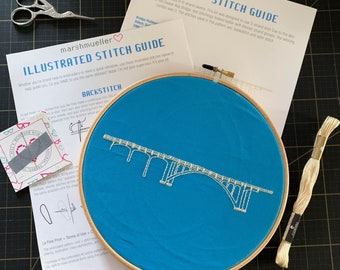 Depoe Bay Oregon Bridge Embroidery Kit