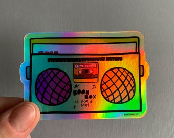 Holographic Boom Box Die Cut Sticker