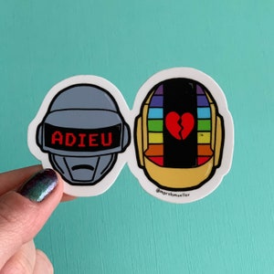 Daft Punk Adieu Die Gesneden Sticker