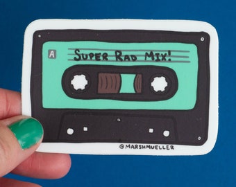 Cassette Tape Die Cut Sticker