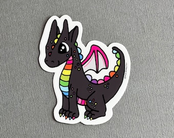 Colorful Faerie Fire Dragon Die Cut Sticker