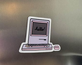 Hello Compy Pastel Computer Magnet