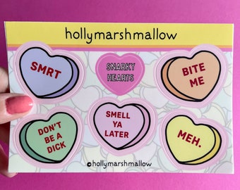 Snarky Hearts Sticker Sheet