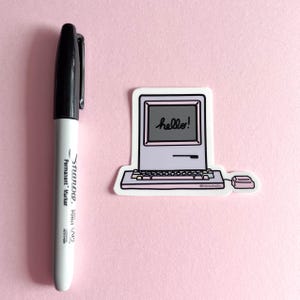 Gestanste sticker Hello Compy