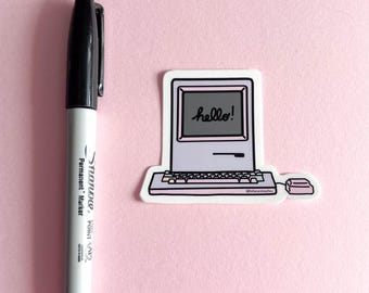 Hello Compy Die Cut Sticker