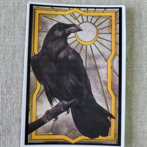 Rabe Tarot Kartenaufkleber | 2,5 x 3,5 Zoll gestanzte Aufkleber | Art Déco
