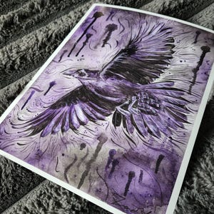 Violet Rain PRINT Acrylic Painting by Zoe Blair 8.5X11in